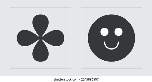 Brutalism shapes. Retro futuristic graphic ornaments. Flat minimalist icons. Isolated on black background. Vector illustration