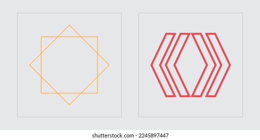 Brutalism shapes. Retro futuristic graphic ornaments. Elements for graphic decoration. Projects, posters, banners. Vector illustration