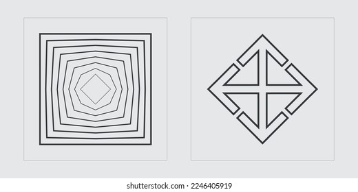 Brutalism shapes. Retro futuristic graphic ornaments. Cyberpunk elements. Projects, posters, banners. Vector illustration