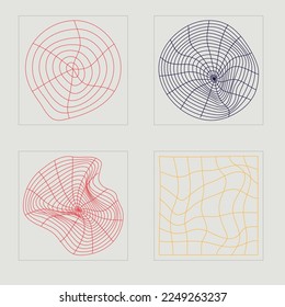 Brutalism shapes. Brutalism star and flower shapes. Cyberpunk elements. Anti-design. Vector illustration