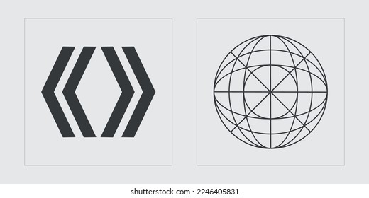 Brutalism shapes. Brutalism star and flower shapes. Templates for notes, posters. Isolated on black background. Vector illustration