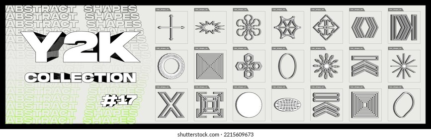 Brutalism shapes. Trendy geometric design elements. Simple shapes forms. Icons Collection. Vector illustration