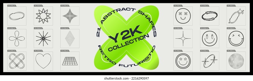 Brutalism shapes. Trendy geometric design elements. Simple shapes forms. Style 80s 90s. Vector illustration
