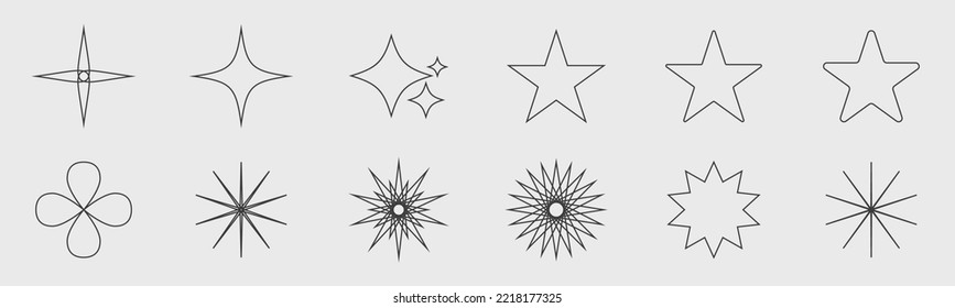 Brutalism shapes. Trendy geometric design elements. ornaments for decoration. Isolated on background. Vector illustration