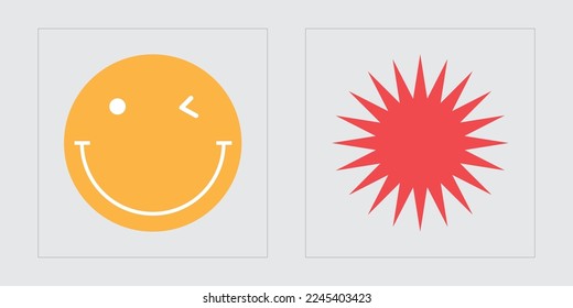 Brutalism shapes. Trendy geometric postmodern figures. Elements for graphic decoration. Futuristic. Vector illustration