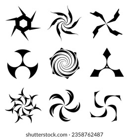 Brutalism stars decorative elements collection vector. Retro, acid, star elements, y2k creative radial icons to fill your design work. distressed and Universal shapes for design, projects, poster