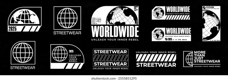 brutalism streetwear graphic tshirt typography design inspiration templates