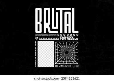 Brutalism style Urban streetwear poster design templates	