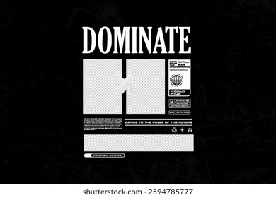 Brutalism Urban streetwear style poster design templates