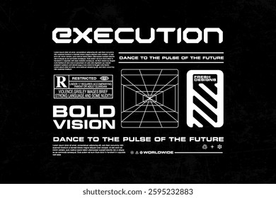 Brutalism Urban streetwear style poster design templates