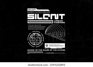 Brutalism Urban streetwear style poster design templates