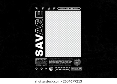 Brutalism Urban streetwear style poster design templates