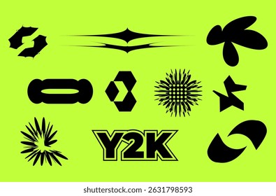 Brutalism Y2K Element Set – Abstract Vector Collection