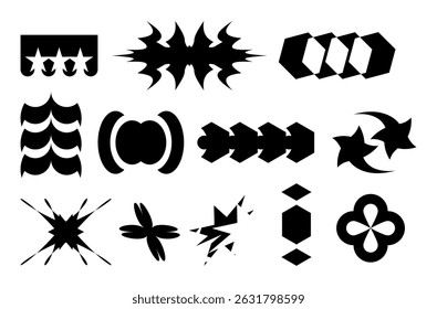 Brutalism Y2K Element Set – Abstract Vector Collection