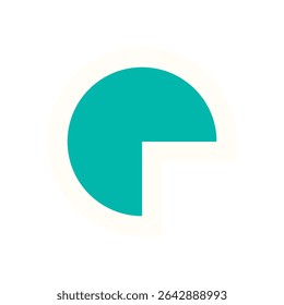 Brutalist abstract circle element sticker. Minimal figure with a modern shape. Flat element in bold design, y2k aesthetic, suitable for contemporary branding and decoration.
