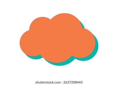 Brutalist abstract cloud shape. Minimalistic icon in modern flat style. A bold silhouette element creates a striking visual. Ideal for contemporary art, tech themes, or graphic design projects.