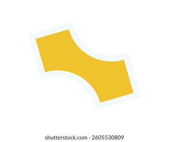 Brutalist abstract element sticker. Modern shape element in a playful style. This flat figure reflects contemporary brutalism and y2k aesthetics. Ideal for creative projects.