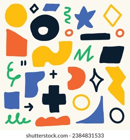 Brutalist abstract geometric retro 80s 90s shapes 