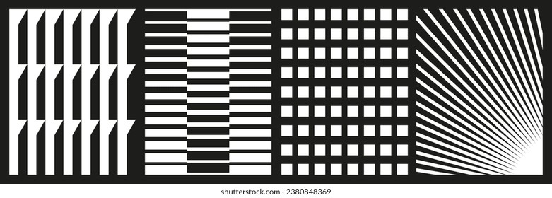 Brutalist abstract geometric shapes background template. Brutal contemporary geometrical figure. Modern minimal monochrome print swiss design aesthetic. Bauhaus vector illustration set