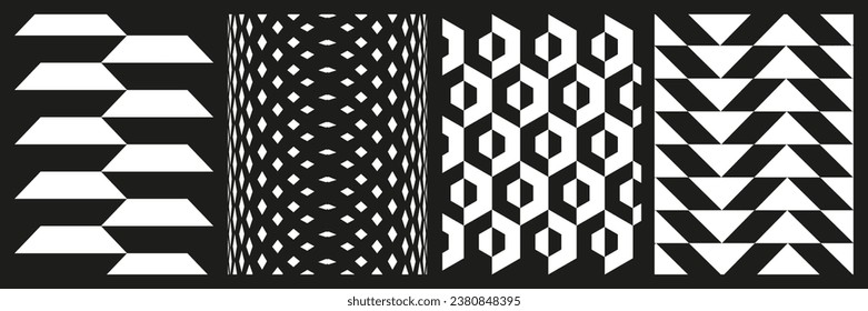 Brutalist abstract geometric shapes background template. Brutal contemporary geometrical figure. Modern minimal monochrome print swiss design aesthetic. Bauhaus vector illustration set