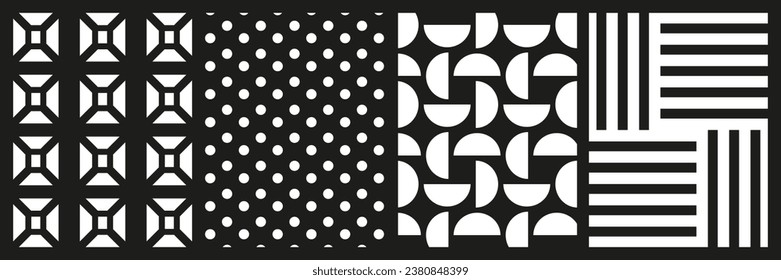 Brutalist abstract geometric shapes background template. Brutal contemporary geometrical figure. Modern minimal monochrome print swiss design aesthetic. Bauhaus vector illustration set