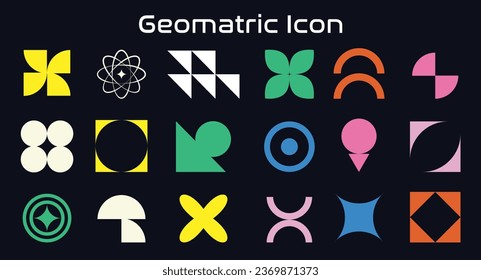brutalist abstract geometric shapes collection.