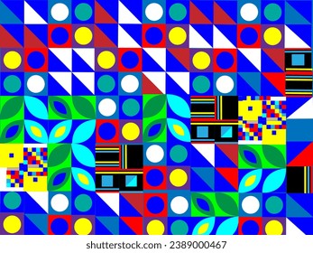 Brutalist abstract geometric shapes and grids.