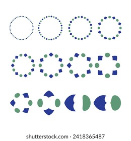 Brutalist abstract geometric shapes and grids. Brutal contemporary figure star oval spiral flower and other primitive elements. Swiss design aesthetic. Bauhaus memphis design. round logo