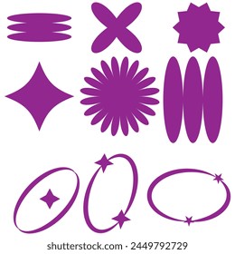 Brutalist abstract geometric shapes and grids. Brutal contemporary figure star oval spiral flower and other primitive elements. Swiss design aesthetic. Bauhaus memphis design.


