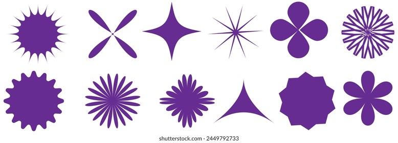 Brutalist abstract geometric shapes and grids. Brutal contemporary figure star oval spiral flower and other primitive elements. Swiss design aesthetic. Bauhaus memphis design.


