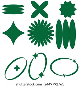 Formas geométricas abstractas brutalistas y cuadrículas. Brutal figura contemporánea estrella oval espiral flor y otros Elementos primitivos. Diseño suizo estético. Diseño Bauhaus memphis.


