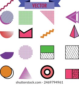 Brutalist abstract geometric shapes and grids. Brutal contemporary figure star oval spiral flower and other primitive elements. Swiss design aesthetic. Bauhaus memphis design.