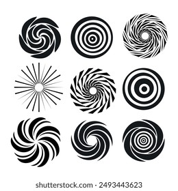 Brutalist abstract geometric shapes and grids. Brutal contemporary figure star oval spiral flower and other primitive elements. Swiss design aesthetic. Bauhaus memphis design.