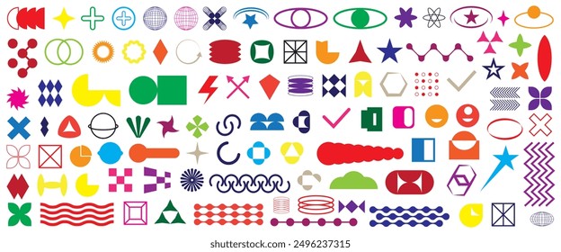 Brutalist abstract geometric shapes and grids. Bauhaus memphis design. Brutal contemporary figure oval spiral and other primitive elements. Swiss design aesthetic.
