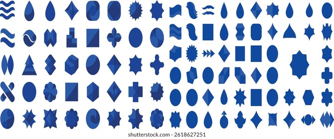 Brutalist abstract geometric shapes and grids. Brutal contemporary figure star oval spiral flower and other primitive elements. Swiss design aesthetic