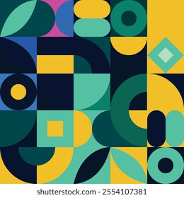 Brutalist abstract geometric shapes vector background. Brutal contemporary figures elements. Swiss design aesthetic. Bauhaus memphis design.