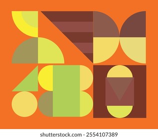 Brutalist abstract geometric shapes vector background. Brutal contemporary figures elements. Swiss design aesthetic. Bauhaus memphis design.