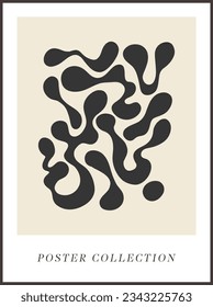 Brutalist abstract geometric Y2K poster and grids. Brutal contemporary figure star oval spiral flower and other primitive elements. Swiss design aesthetic. Bauhaus memphis design.