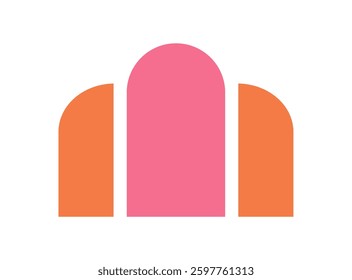 Brutalist abstract icon. Bold geometric shape in modern style. Flat element with y2k aesthetics, symbolizing contemporary brutalism. Perfect for graphic projects and minimalist art applications.