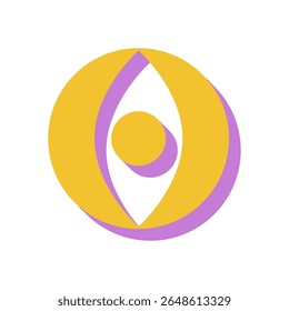 Brutalist abstract icon. Modern shape with flat form and shadow. Unique symbol, bold figure, and geometric element create a minimalist visual style. Perfect for contemporary art or graphic projects.