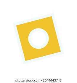 Brutalist abstract icon sticker. Bold modern shape with a circle and square. Flat design, geometric icon, contemporary symbol, potential for branding or decoration.