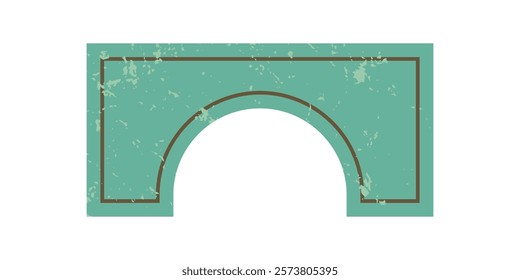 Brutalist abstract shape with bold curves. Modern symbol and element with flat grunge texture. Geometric design, y2k aesthetic, ideal for contemporary projects.