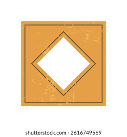 Brutalist abstract shape with grunge texture. Geometric figure and icon in a flat style. Modern element, symbol, and graphic, ideal for contemporary design creative projects.