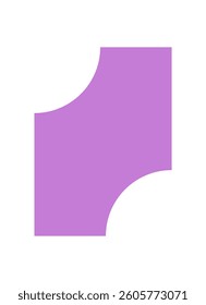 Brutalist abstract shape icon. Bold circular element with a modern curve. A flat symbol in a contemporary style, ideal for y2k graphic projects and design applications.