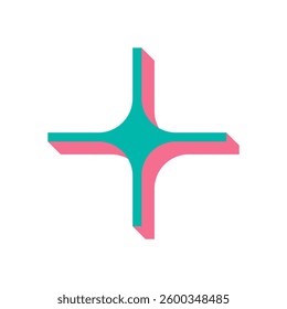 Brutalist abstract shape icon. Geometric figure and modern element create a bold silhouette. Minimal flat design with shadow, ideal for contemporary art, branding, or retro themes.