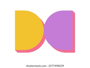 Brutalist abstract shape icon. Minimal figure with flat form. Geometric element, bold design, modern style, suitable for contemporary projects and artistic applications.