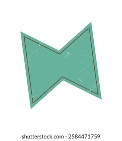Brutalist abstract shape icon. Modern figure with grunge texture as a bold element. Retro badge design, flat style, suitable for contemporary projects and creative applications.
