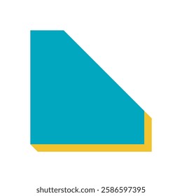Brutalist abstract shape with shadow. Bold geometric figure and icon. Modern minimal element, flat style, suitable for various creative projects.