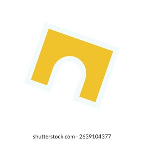 Brutalist abstract shape sticker. Bold icon with contemporary form. This flat design element embodies brutalism with a y2k aesthetic, perfect for modern projects and graphic applications.