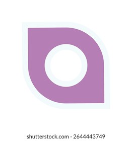 Brutalist abstract shape sticker. Bold symbol in a modern form. This unique figure features a flat curve and circle, embodying y2k aesthetic. Ideal for contemporary design projects, this icon